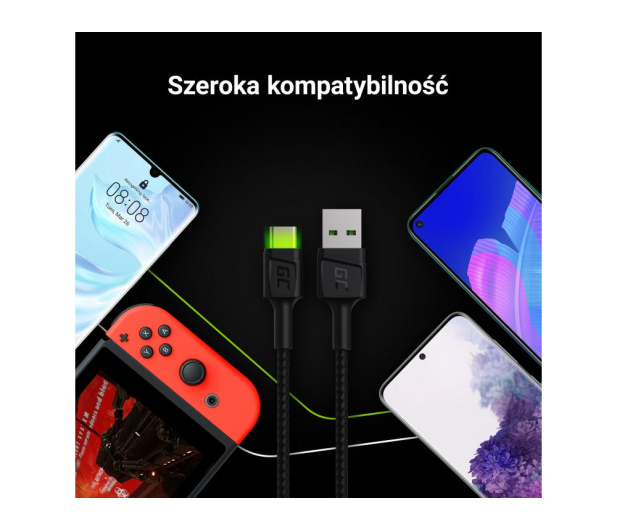 Green Cell Kabel USB 3.0 - USB-C (LED, 2m) - 546124 - zdjęcie 5